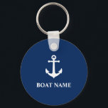 Vintage Nautical Anchor with Your Boat Name Key Ring<br><div class="desc">Vintage Nautical Anchor with Your Personalized Boat Name keychain.</div>