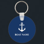 Vintage Nautical Anchor with Your Boat Name Key Ring<br><div class="desc">Vintage Nautical Anchor with Your Personalized Boat Name keychain.</div>
