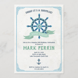 Vintage Nautical Birthday Party Invitation