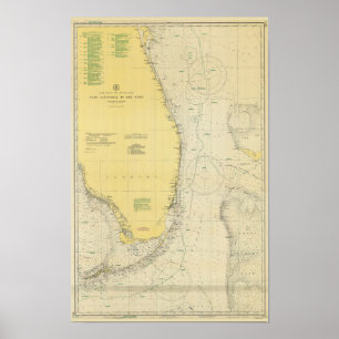 Vintage Nautical Chart Map of Florida