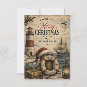 Vintage Nautical Christmas Card 