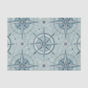 Vintage Nautical Compass Rose Pattern Tissue Paper