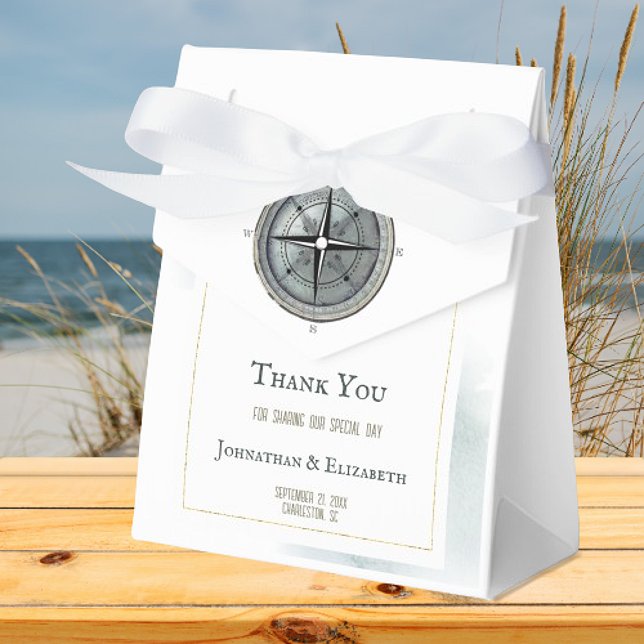 Vintage Nautical Compass Wedding Favour Box (Vintage Nautical Compass Wedding Favor Boxes)