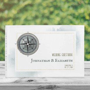 Vintage Nautical Compass Wedding Guest Book