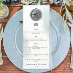 Vintage Nautical Compass Wedding Menu