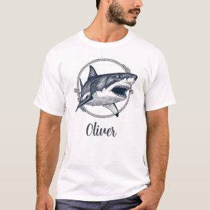 Vintage Nautical Great White Shark T-Shirt