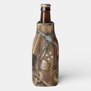 Vintage Nautical Items on Beer Bottle Cooler