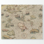 Vintage Nautical Map Wrapping Paper<br><div class="desc">Gift wrap featuring an antique map with whimsical vintage sea creatures and other nautical elements.</div>