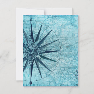 Vintage Nautical Navigation Compass Map