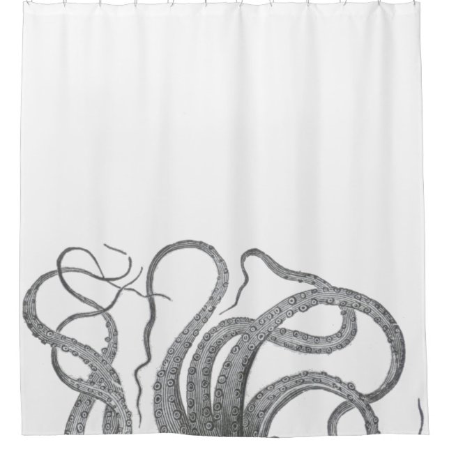 Vintage nautical octopus kraken tentacles steampun shower curtain (Front)