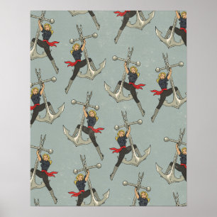 Vintage Nautical pattern Poster