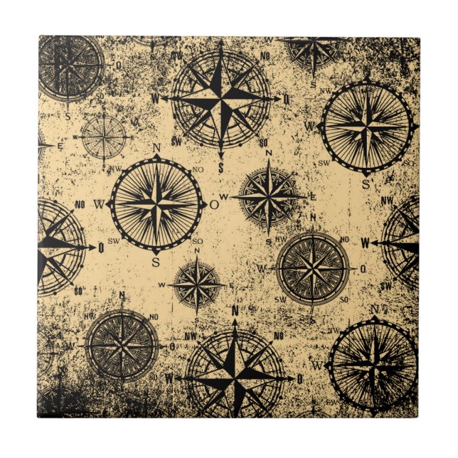 Vintage Nautical Pattern Tile (Front)
