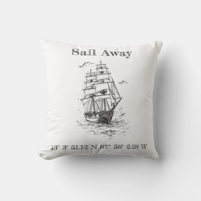  Vintage Nautical Pillow (Front)