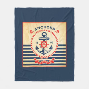 Vintage Nautical Poster Fleece Blanket