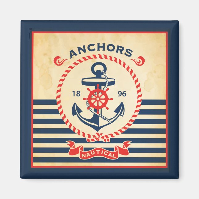 Vintage Nautical Poster Magnet (Front)