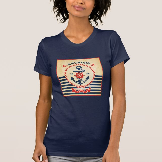 Vintage Nautical Poster T-Shirt (Front)