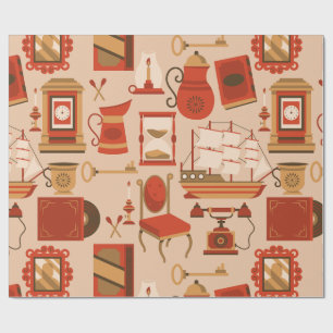 vintage nautical retro marine antique ship wrapping paper