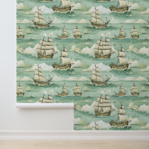 Vintage Nautical Sailing Ships Wallpaper