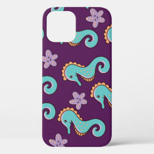 Vintage Nautical Seahorse Pattern iPhone 12 Case