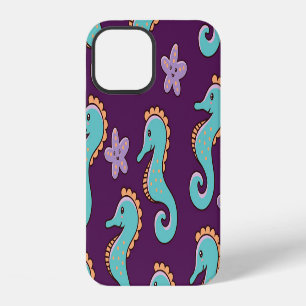 Vintage Nautical Seahorse Pattern iPhone 12 Case