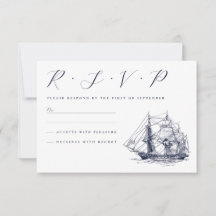 Vintage Nautical Ship Illustration Wedding