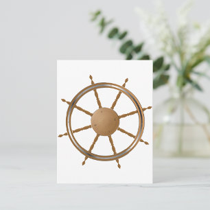 Vintage Nautical Ship Wheel Compass Design Invitation