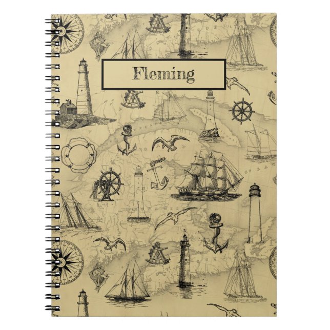 Vintage Nautical Ships Name Travel Writing Journal (Front)