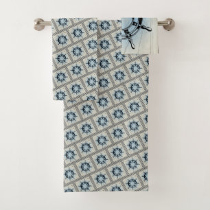 Vintage Nautical Ship's Wheel for Navigation Bath Towel Set