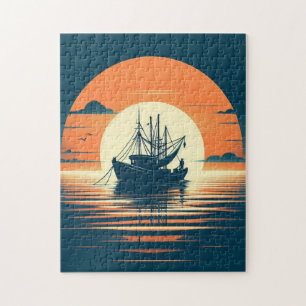 Vintage/Nautical shrimp/fishing  Jigsaw Puzzle