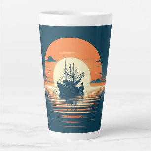 Vintage/Nautical shrimp/fishing Latte Mug