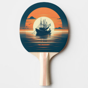 Vintage/Nautical shrimp/fishing Ping Pong Paddle