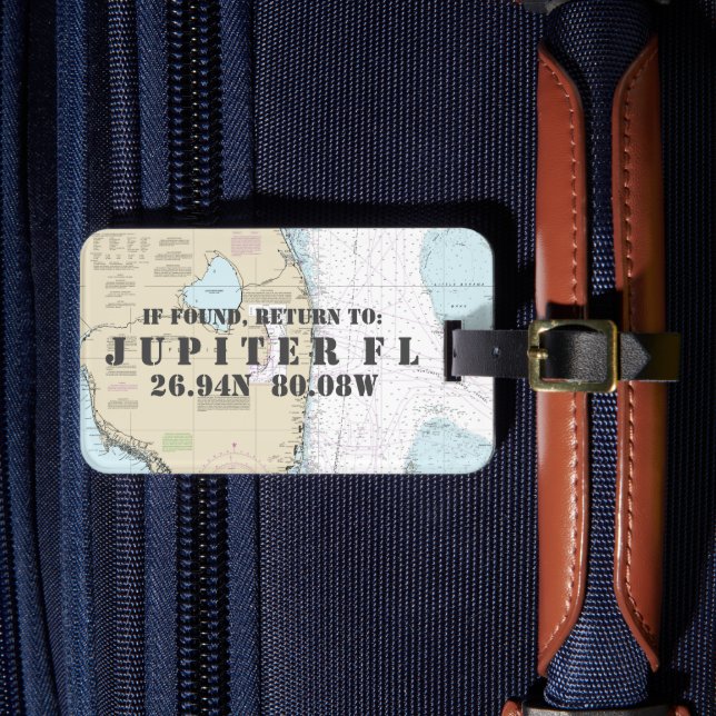 Vintage Nautical South Florida Luggage Tag (Front Insitu 4)