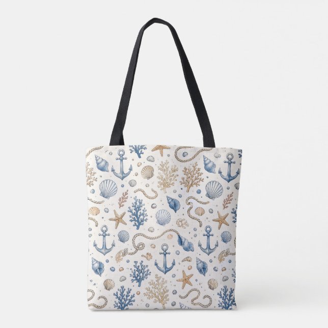 Vintage Nautical Tote Bag (Back)