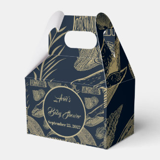 Vintage Nautical Whale Blue Baby Shower Favour Box