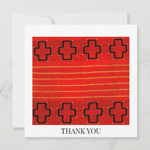 Vintage Navajo Southwestern Geometric Pattern Thank You Card