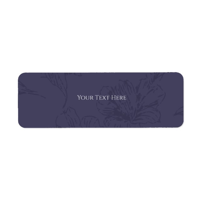 Vintage Navy Blue Floral Address Labels (Front)