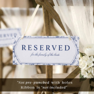 Vintage Navy Blue Reserved Hanging Chair Sign