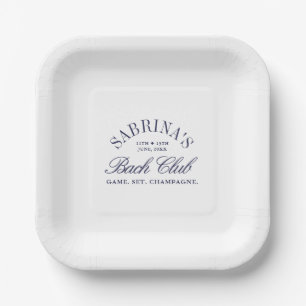 Vintage Navy Country Club Bachelorette Party Paper Plate