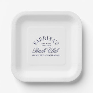Vintage Navy Country Club Bachelorette Party Paper Plate