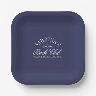 Vintage Navy Country Club Bachelorette Party Paper Plate