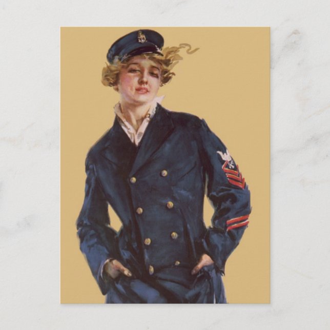 Vintage Navy Girl Howard Chandler Christy Postcard (Front)
