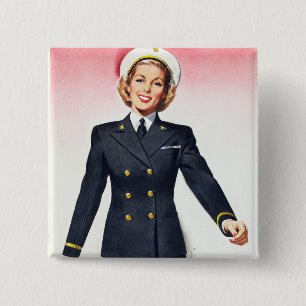 Vintage Navy Nurse Corps World War 2 Enlistment 15 Cm Square Badge