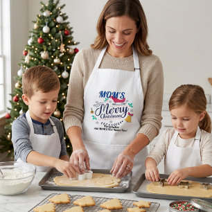 Vintage Navy/Red Mum's Christmas Personalise Standard Apron