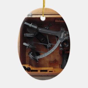 Vintage Navy Sextant Ceramic Tree Decoration