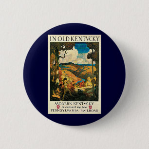 Vintage NC Wyeth Travel Poster, In Old Kentucky 6 Cm Round Badge