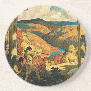 Vintage NC Wyeth Travel Poster, In Old Kentucky Coaster