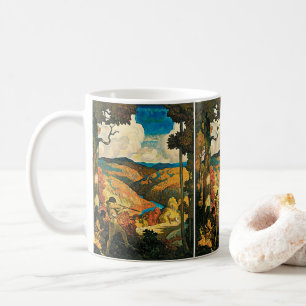 Vintage NC Wyeth Travel Poster, In Old Kentucky Coffee Mug