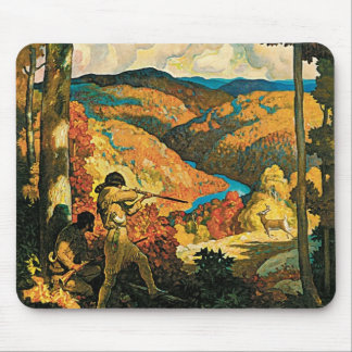 Vintage NC Wyeth Travel Poster, In Old Kentucky Mouse Pad