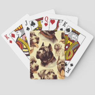 Vintage Neapolitan Mastiff Illuistration Playing Cards