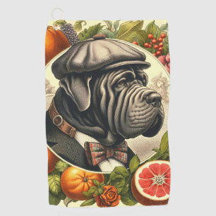 Vintage Neapolitan Mastiff Illustration Golf Towel